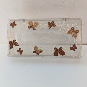 Vintage MCM Wolff Butterflies Tissue Box Holder Cover Lucite Acrylic Plastic‎